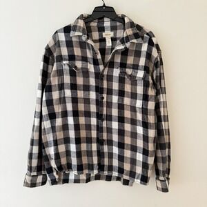 Y2K Diesel Plaid Flannel Overshirt Jacket Black Tan 100% Cotton XL Workwear